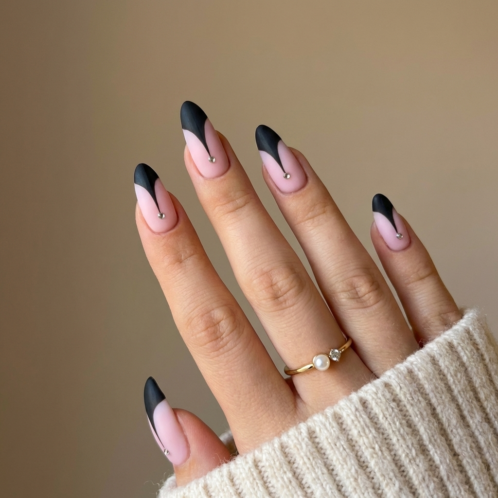 Matte Black French Crystal