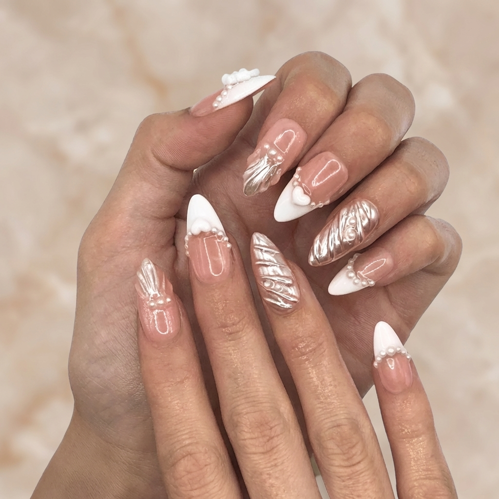 Rose Gold Pearl Bow
