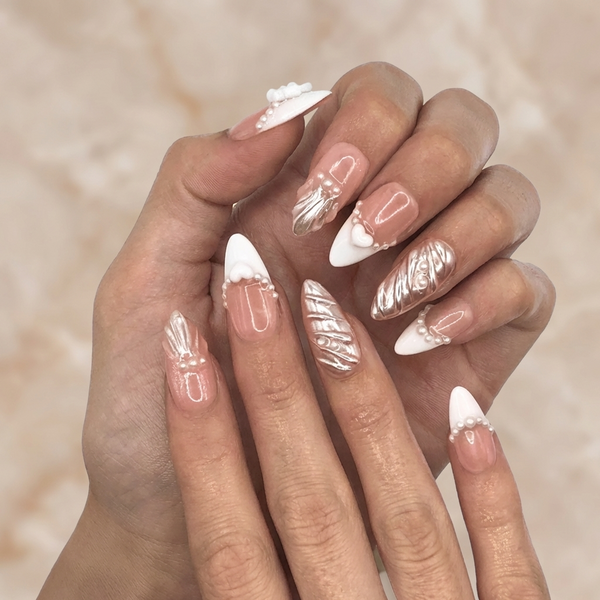 Rose Gold Pearl Bow