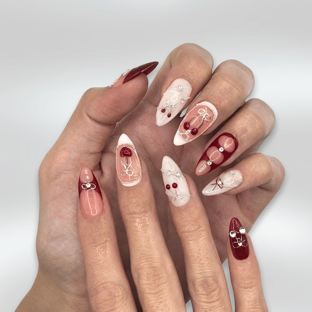 Red Cherry Bow Coquette