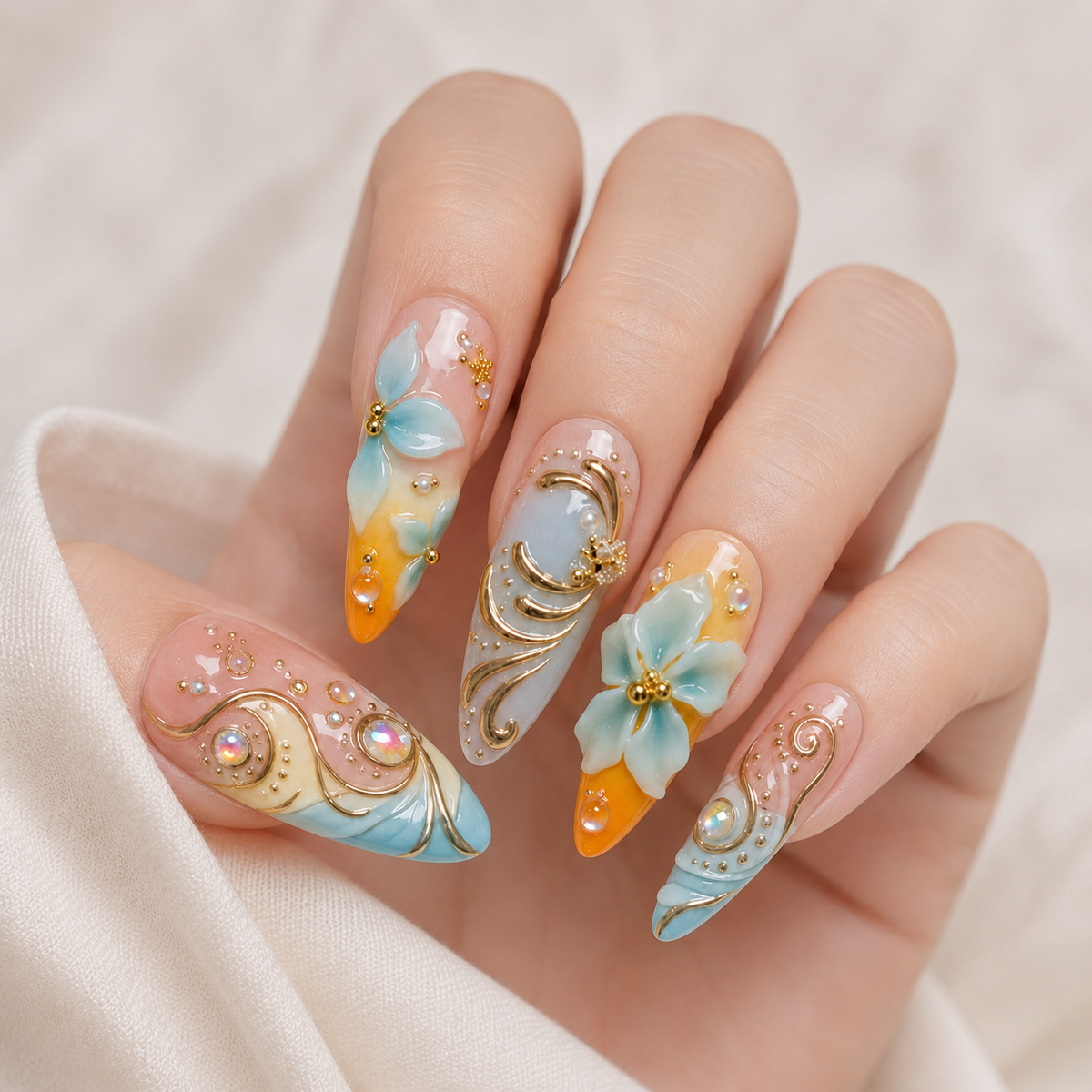 Aqua Sunset Bloom