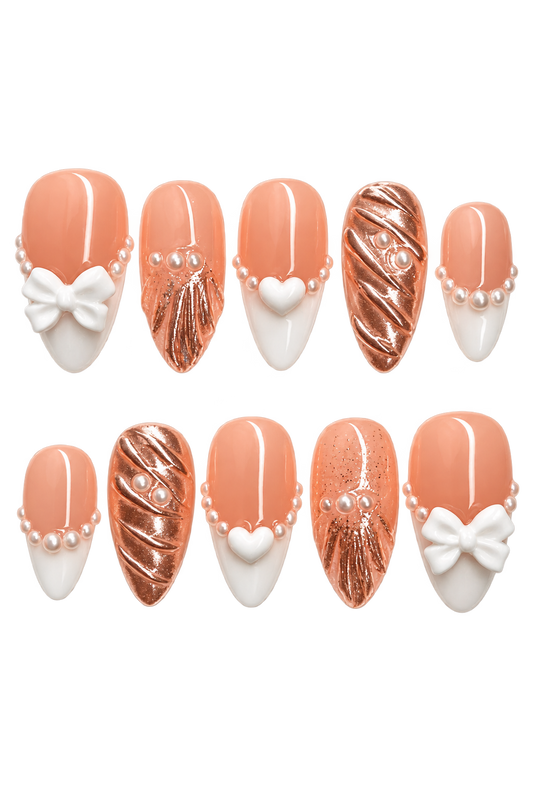 Rose Gold Pearl Bow